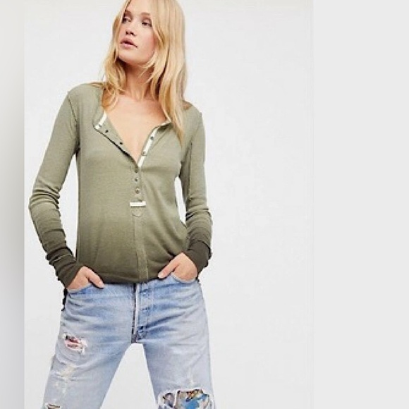 Free People Tops - Free People Cozy Up Henley Top Small